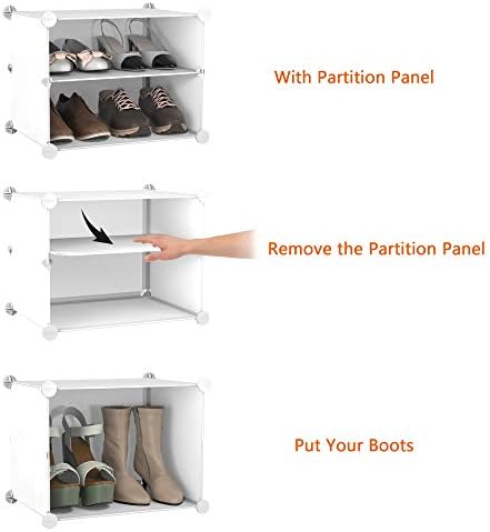 HOMIDEC Shoe Rack Organizer 16 Pair Modular Shoe Storage Cabinet for Closet - Image 4