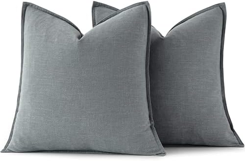 MIULEE Decorative Linen Pillow Covers 18x18 Inch Gray - Image 6