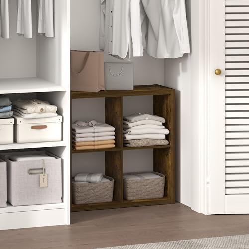 Furinno Cubic Extra Thick 4-Cube Closet Organizers and Storage, Amber Pine by Furinno-FitsYourSpaceFitsYourBudget