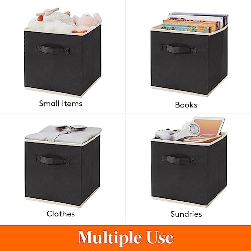 Lifewit Storage Cubes, 11 Inch Organizer Bins, 18L Black, 12 Packs - Image 4
