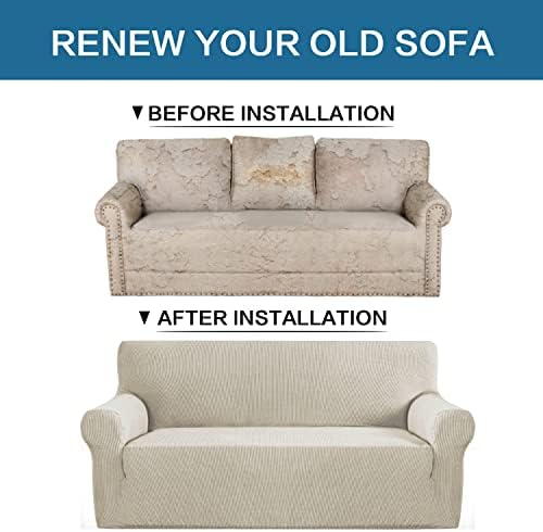 H.VERSAILTEX Armchair Cover High Stretch Sofa Slipcover 1 Piece Couch Covers for Dogs Sofa Durable Spandex Fabric Non Skid Machine Washable(Armchair 31"-40", Island Fossi) - Image 6