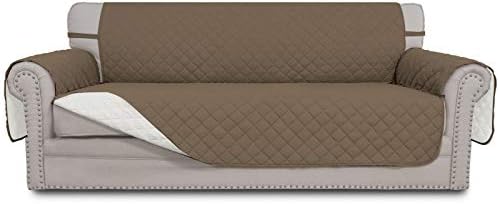 Easy-Going Reversible Couch Cover, 4 Seater Sofa, Camel/Ivory by Easy-Going