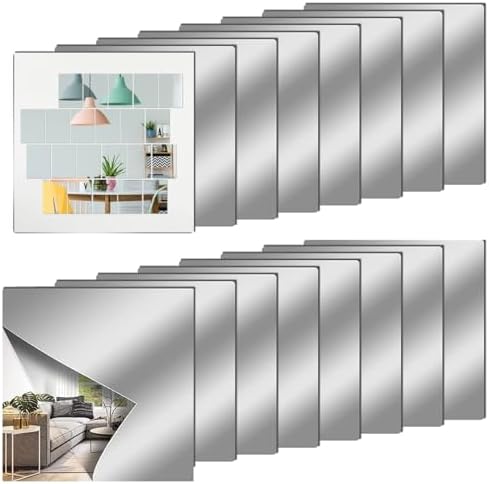 12"x12" Square Self Adhesive Acrylic Mirror Tiles 16 Pack by Chuangyinggo