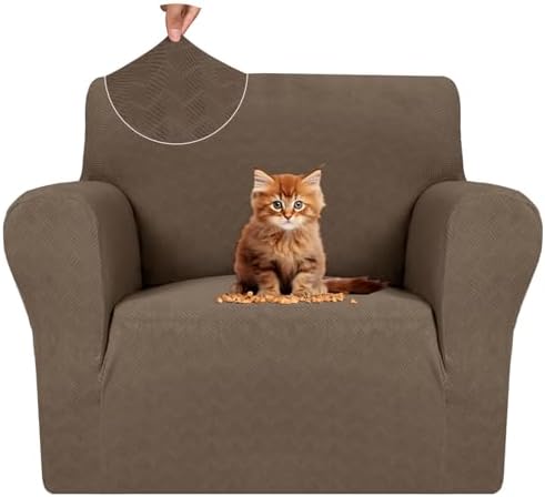 MAXIJIN Chair Covers for Living Room 1 Piece Stretch Sofa Chair Slipcovers with Arms (31"-46") Furniture Protector for Dog Pet Couch Armchair Cover (Chair, Diamond Pattern Brown) by MAXIJIN