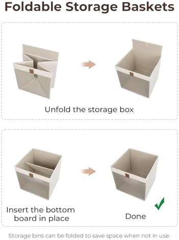 StorageWorks 11 Inche Storage Cubes with Mesh Front Window, Beige, 3-Pack - Image 7