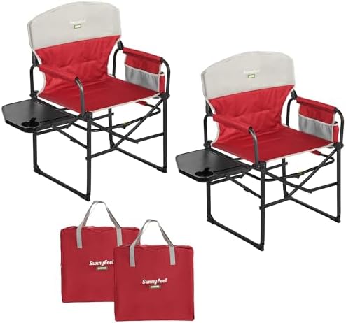 SUNNYFEEL Oversized Directors Camping Chair for Adults with Side Table by SunnyFeelCamping