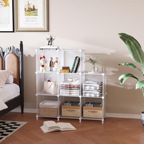 AWTATOS 8 Cube Storage Organizer, Closet Organizer Storage Shelf, Clear - Image 3