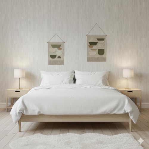 Modern Peel and Stick Wallpaper 17.3" x 78.7" Self Adhesive Wallpaper Textured Neutral Stripe Contact Paper Removable Vinyl Wall Paper for Living Room Bedroom Accent Wall Modern Minimalist Wall Decor - Image 2