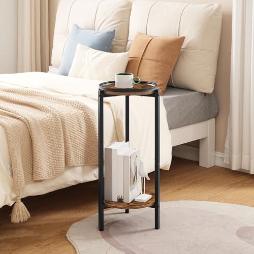 HOOBRO Small Round Side Table, 2-Tier Circle End Table for Small Space - Image 6