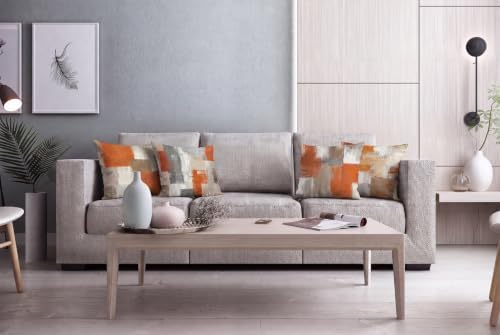 Burnt Orange Modern Abstract Throw Pillow Covers 18x18 Set of 4 - Image 2