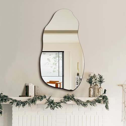 TRAHOME 32'' x 18'' Irregular Asymmetrical Wall Mirror - Image 5