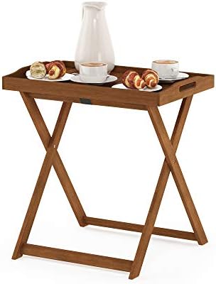 Furinno TIOMAN Outdoor Patio Tray Table, Natural by Furinno-FitsYourSpaceFitsYourBudget