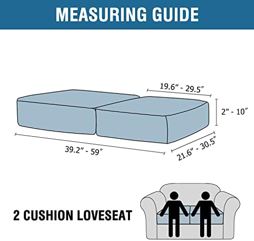 H.VERSAILTEX Velvet Stretch Couch Cushion Cover Plush Cushion Slipcover for Chair Loveseat Sofa Cushion Furniture Protector Seat Cushion Sofa Cover (2 Piece Medium Sofa Cushion Covers, Brown) - Image 2
