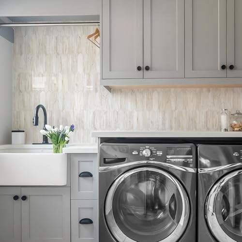 Vamos Tile 1 Sheet Glossy Wood Marble Grain Backsplash Tile Peel and Stick, 12.8 x 12.8 Inch Long Hexagon PVC Self Adhesive Mosaic Wall Tiles Stick on Backsplash for Kitchen,Bathroom,Fireplace - Image 6