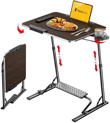FoldWise Upgraded Folding TV Tray Table, Sturdy Couch & Dinner Laptop Table by FoldWise