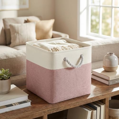 FinishingBo 11 inch Cube Storage Bin with Handles 6 Pack - Image 4