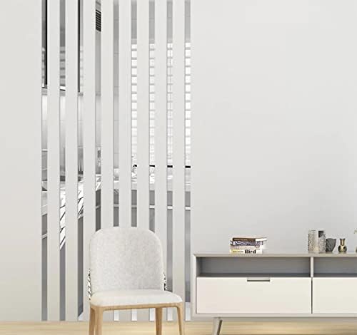 19.7 Ft. Mirror Wall Stickers, Self-Adhesive Acrylic Mirror Tiles, Removable Decals Stickers for Wall Frames/Wallpaper Border/Waist Lines - Image 4