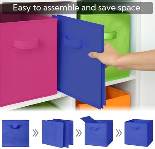 GRANNY SAYS 11 Inch Cube Storage Bins, Cube Organizers, Rainbow, 8-Pack - Image 6