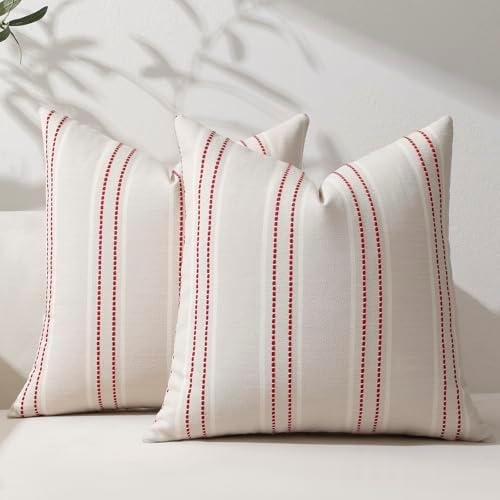 Hckot Christmas Pillow Covers 24x24 Set of 2 Xmas Decorative Pillows Red by Hckot