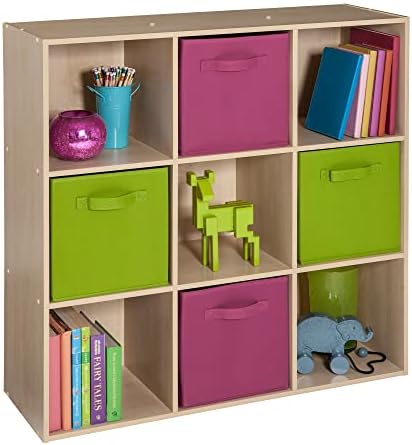 ClosetMaid Cubeicals 9 Cube Storage Shelf Organizer Bookshelf, Square Shape, Easy Assembly - Birch Wood Finish - Image 4