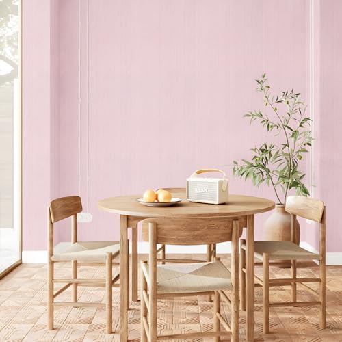 Pink Grasscloth Peel and Stick Wallpaper Texture Contact Paper A Set of 15.7" X 300" Self-Adhesive Linen Removable Wallpaper Cabinets Counter Top Liners - Image 3