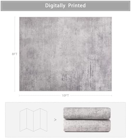 8x10 Washable Area Rugs for Living Room,Bedroom,Dining Room,Playroom - Grey - Image 2
