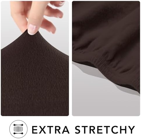 PureFit Super Stretch Sofa Slipcover – Spandex Non Slip Soft Couch Sofa Cover, Washable Furniture Protector with Non Skid Foam and Elastic Bottom for Kids, Pets (Oversized, Chocolate) - Image 3