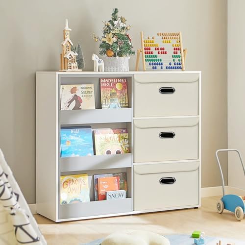 8-Pack Large Collapsible Storage Bins with Lids,Fabric Storage Cubes Organizer for Shelves,Closet,Nursery,Foldable Cube Storage Baskets with Handles,Home Boxes (14.9"x9.8",Creamy-White) - Image 4