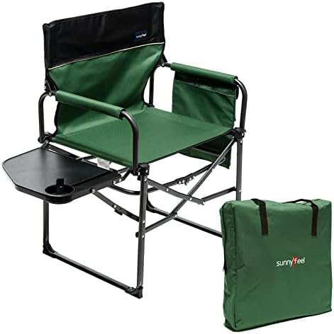 SUNNYFEEL Oversized Camping Chair Portable Directors Chairs with Side Table by SunnyFeelCamping