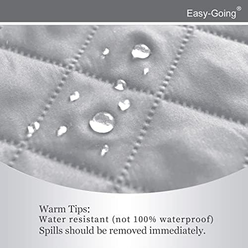 Easy-Going Recliner Chair Slipcover Reversible Sofa Cover Water Resistant Couch Cover Furniture Protector with Elastic Straps for Pets Dog (Recliner 22 inch, Light Gray/Ivory) - Image 4