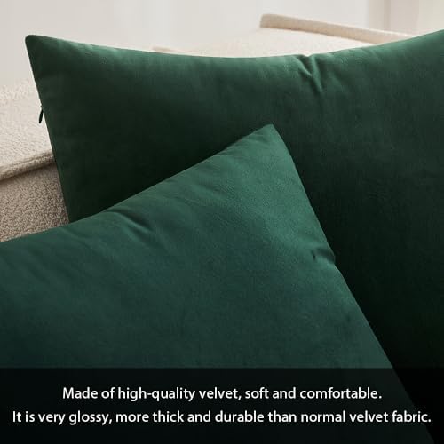 MIULEE 12x20 Inch Lumbar Velvet Throw Pillow Covers Army Green - Image 2