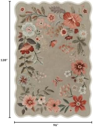Lahome Floral Washable Rugs 8x10, Non-Slip Soft Bedroom Rug Stain Resistant - Image 2