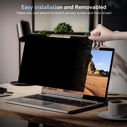 Mamol Magnetic Laptop Privacy Screen 15.6 inch ,16:9 Aspect Removable Anti Glare Protector Blue Light Privacy Screen Filter,Filter Shield Compatible with HP/Dell/Acer/Asus/Samsung/Lenovo/Thinkpad Envy - Image 4