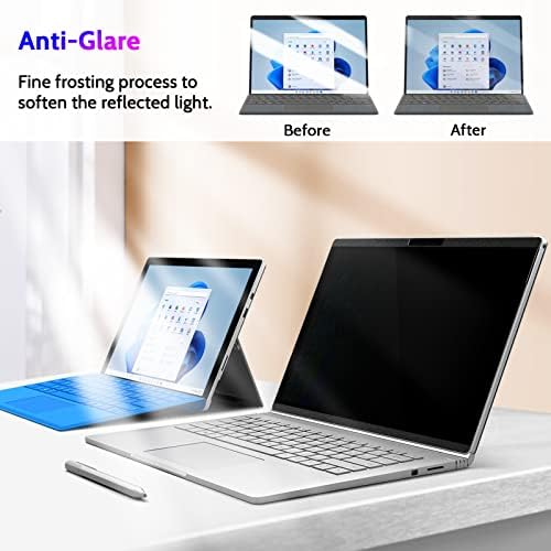 Peslv Magnetic Privacy Screen for Surface Pro 7+/7/6/5/4/3 12.3 Inch, Removable Anti Blue Light Glare Filter, Black Security Private Apy Block Protector - Image 4