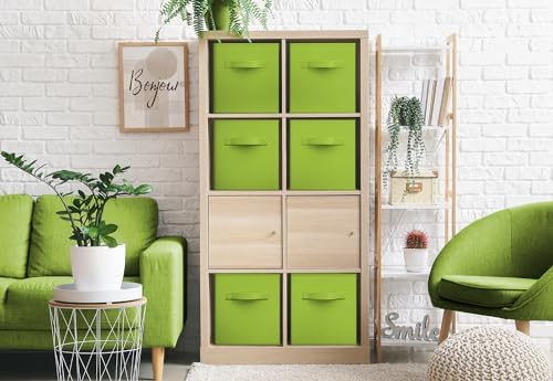 Sorbus Fabric Storage Cubes, 6-Pack Foldable Bins (11 Inch, Green) - Image 4