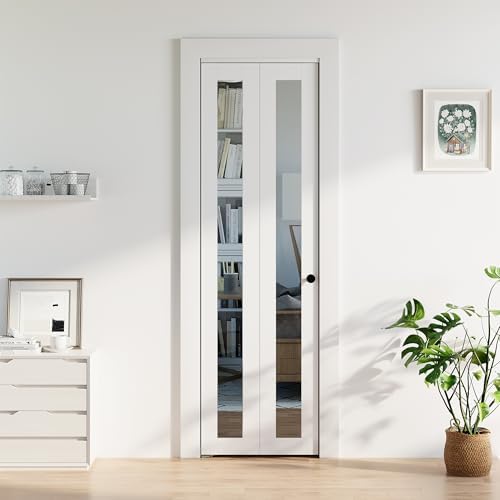 Bifold Doors 24 x 80, Bifold Mirror Closet Doors with Hardware Kit - Image 2