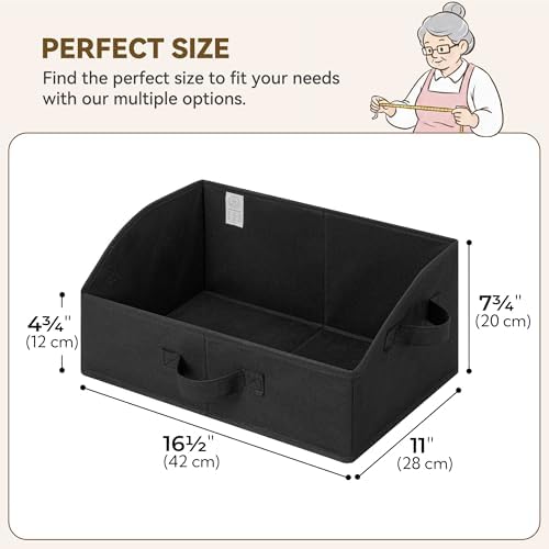 GRANNY SAYS Trapezoid Closet Storage Bins, Medium, Black, 3-Pack - Image 5