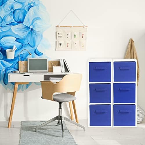 Simple Houseware 11-Inch Foldable Cube Storage Bins, Dark Blue, 6-Pack - Image 5