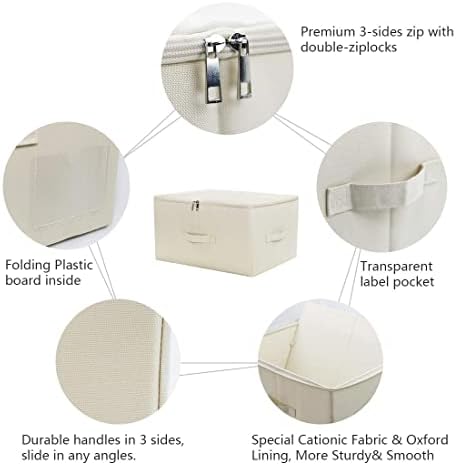 Sturdy Fabric Storage Bins with Lid, Shelves Clothes Storage Cubes,Set of 2 - Image 3