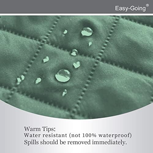 Easy-Going Reversible Couch Cover, Recliner 22 in, Cyan/Ivory - Image 4