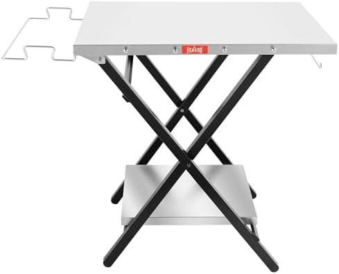 Feasto Outdoor Grill Table, Folding Prep Table, 30" x 24", Stainless Steel by Idealforcook