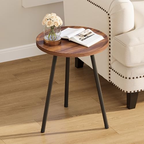 Round Side Table, Small End Table, Drink Table for Couch, Mini Tea Table for Sofa, Modern Accent Nightstand for Small Space, Living Room Bedroom LET521DR - Image 3