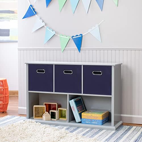 Navy Blue Fabric Storage Bins, Set of 3, 11x11x11, Foldable Cube Bins for Cloth or Accessory Storage - Image 5