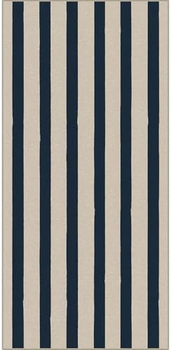 Front Door Mat Indoor Entrance, 2x4.3 Ft Blue and White Striped Rug - Image 7