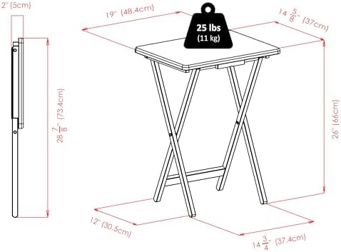 Winsome Alex Set of 4 Foldable Snack Tables with Storage Rack - Image 3