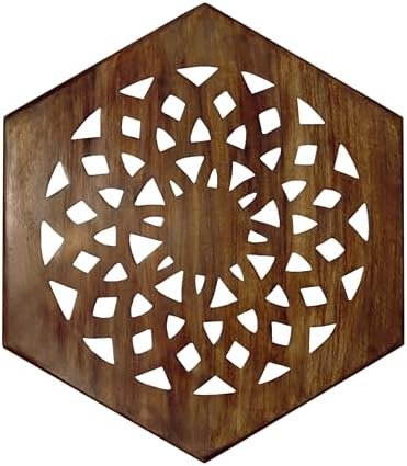 COTTON CRAFT Solid Wood End Table - Hand Carved Folding Moroccan Side Table - Image 4
