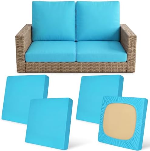4Pcs Patio Cushion Covers Stretch Outdoor Furniture Protector Slipcovers by pickyNproud