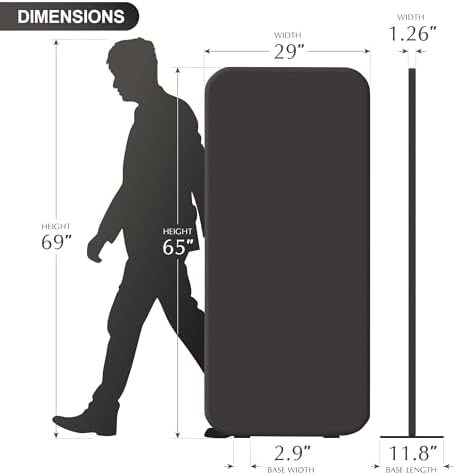 DECOLAB Room Divider Panel, Standing Privacy Partition Wall 29"x65", Iron - Image 6