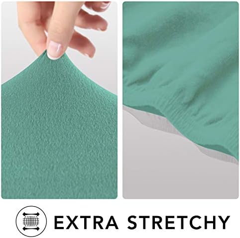PureFit Stretch Couch Covers for Sofa 4 Seater Slipcovers Cyan - Image 4