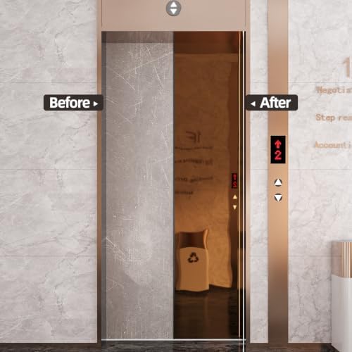 Bronze Glossy Metallic Wallpaper Reflective Flexible Mirror Sheet Kitchen Non Glass Adhesive Vinyl Contact Paper for Cabinets Peel and Stick Brown Stickers for Appliance Crafts 15.7''x80'' - Image 7